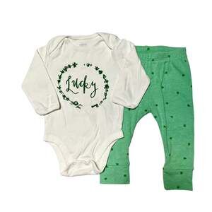 Old Navy Shamrock Lucky Outfit Size 3-6m